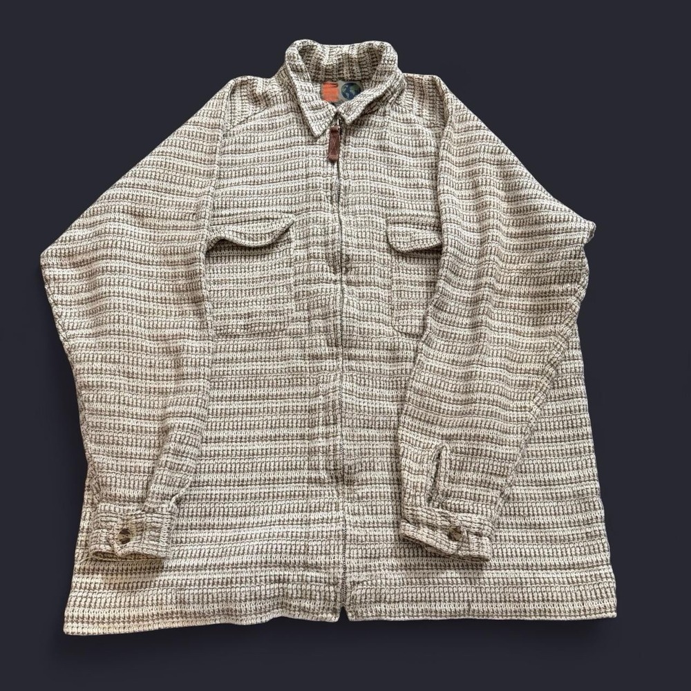 IOU Woven Full Zip Jacket Men's Size XL Sustainable Casual Neutral